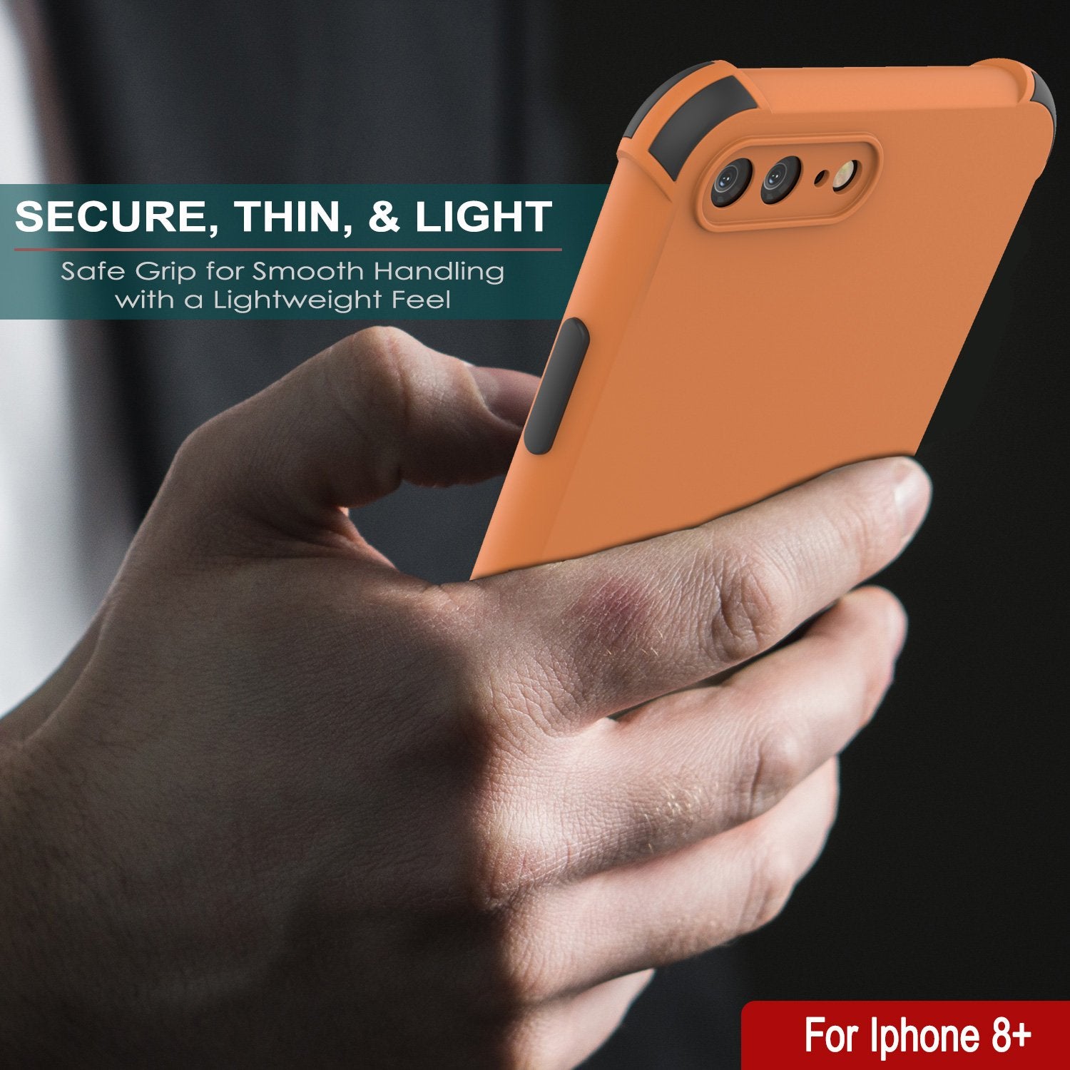 Punkcase Protective & Lightweight TPU Case [Sunshine Series] for iPhone 8+ Plus [Orange]
