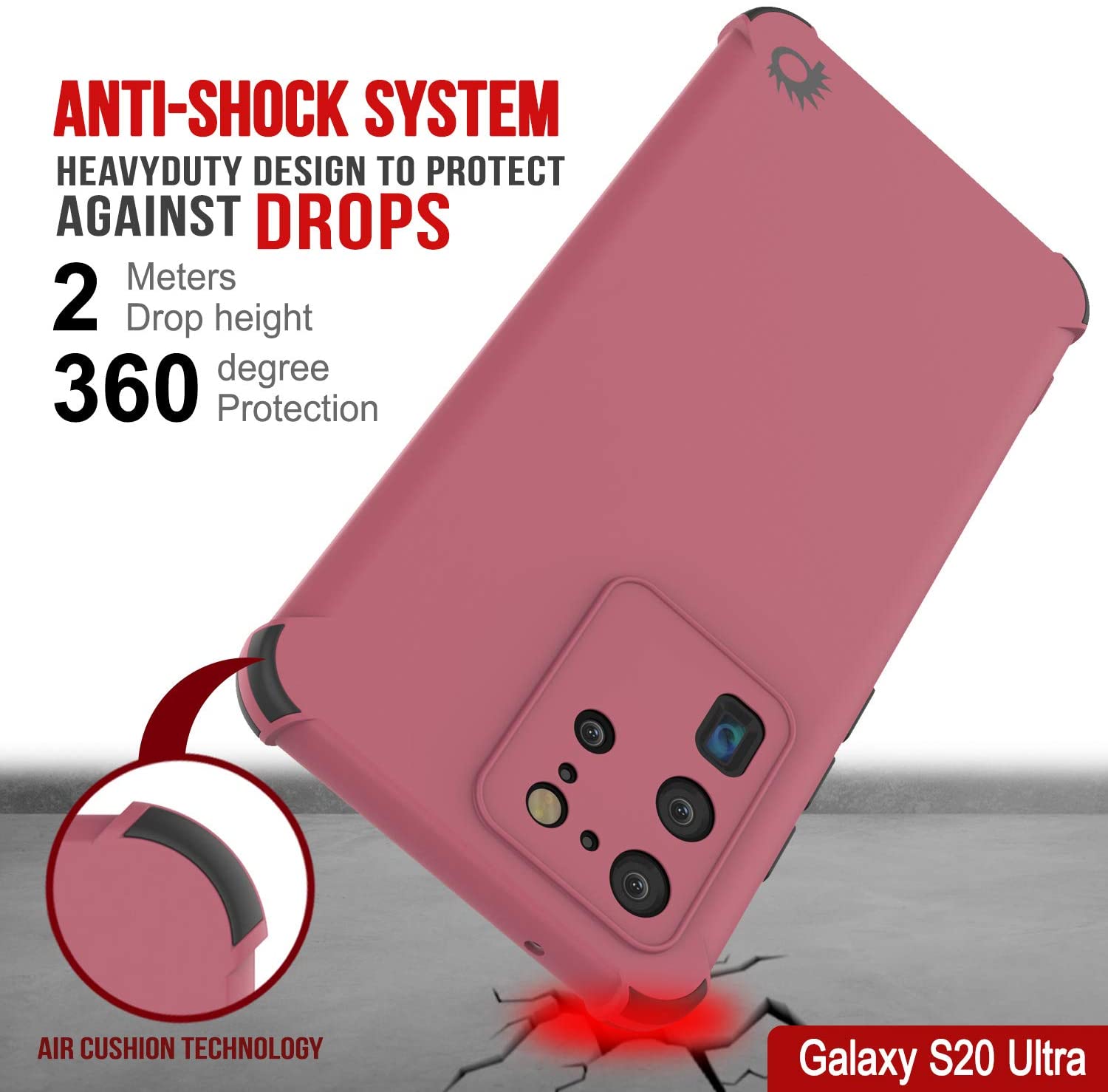 Punkcase Protective & Lightweight TPU Case [Sunshine Series] for Galaxy S20 Ultra [Rose]