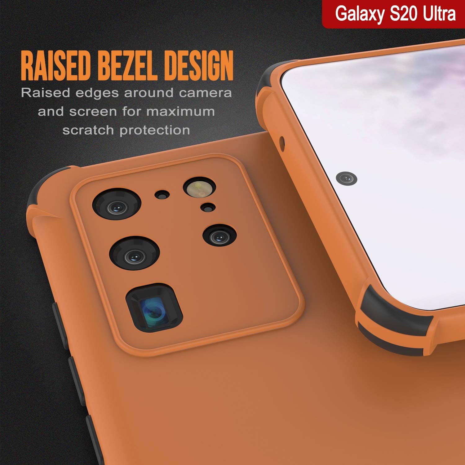 Punkcase Protective & Lightweight TPU Case [Sunshine Series] for Galaxy S20 Ultra [Orange]
