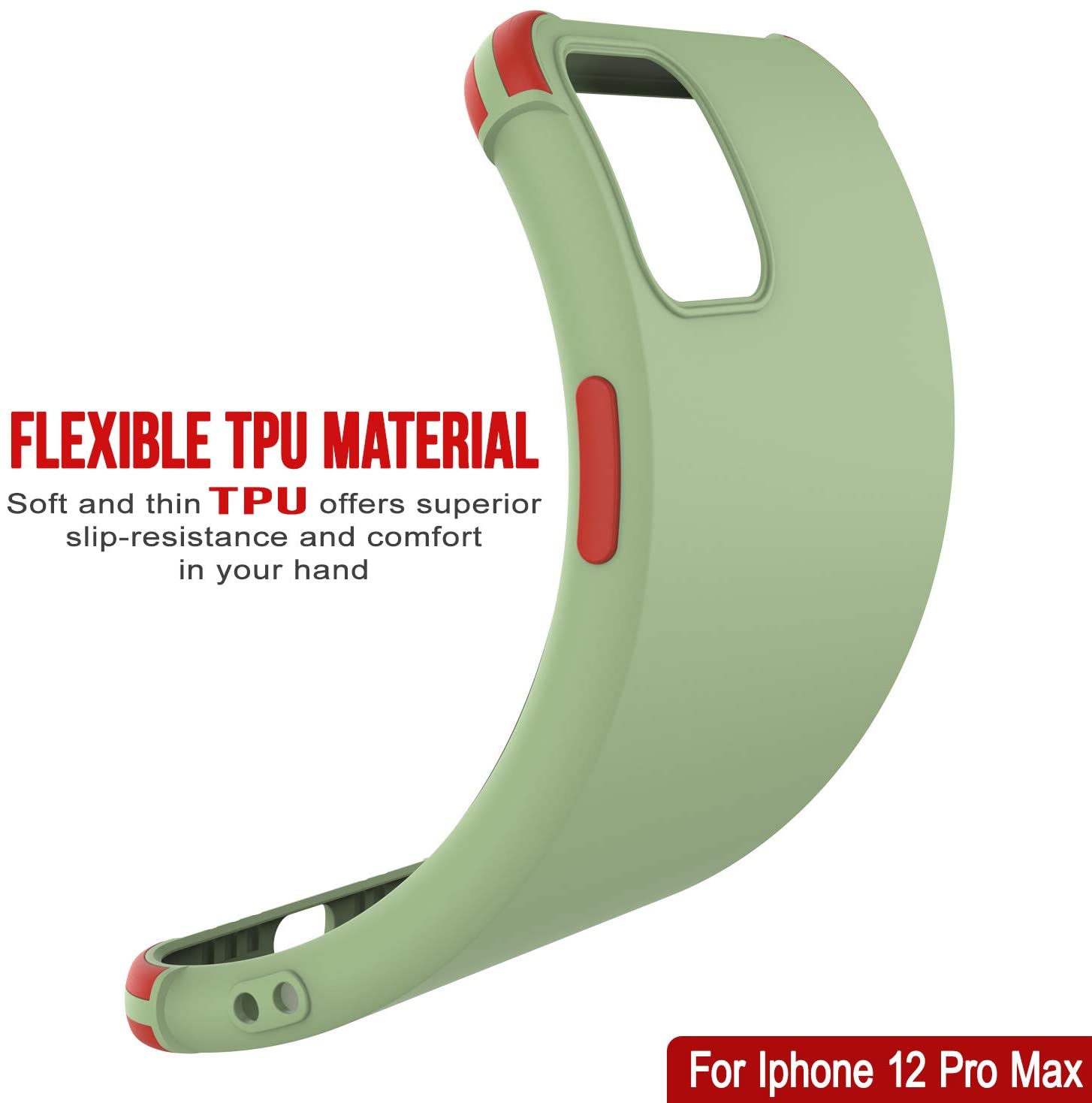 Punkcase Protective & Lightweight TPU Case [Sunshine Series] for iPhone 12 Pro Max [Light Green]