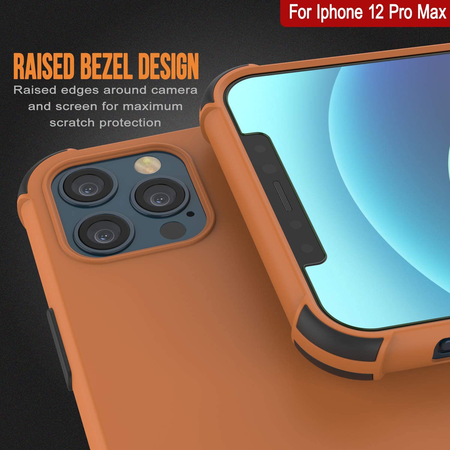 Punkcase Protective & Lightweight TPU Case [Sunshine Series] for iPhone 12 Pro Max [Orange]