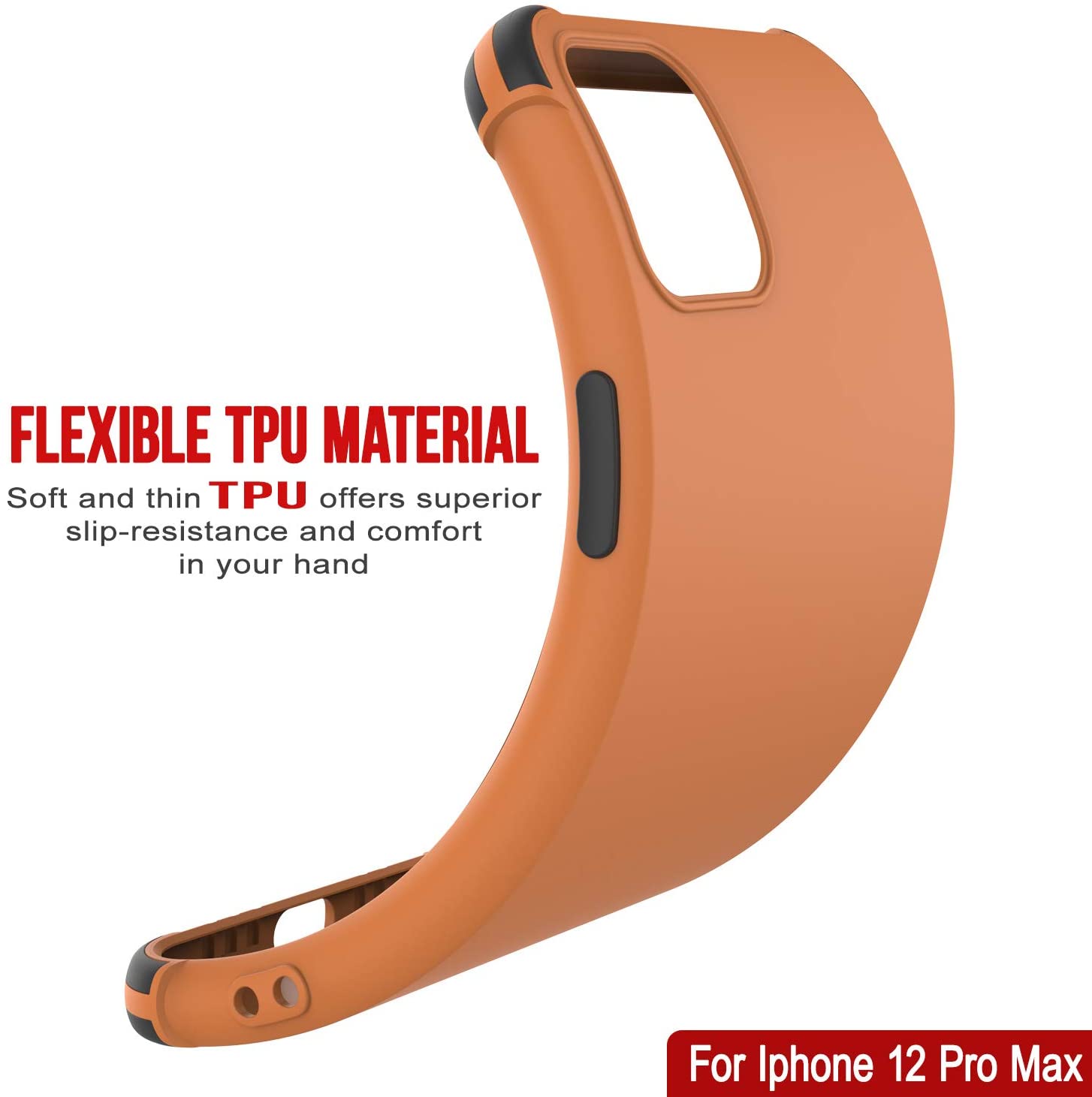 Punkcase Protective & Lightweight TPU Case [Sunshine Series] for iPhone 12 Pro Max [Orange]