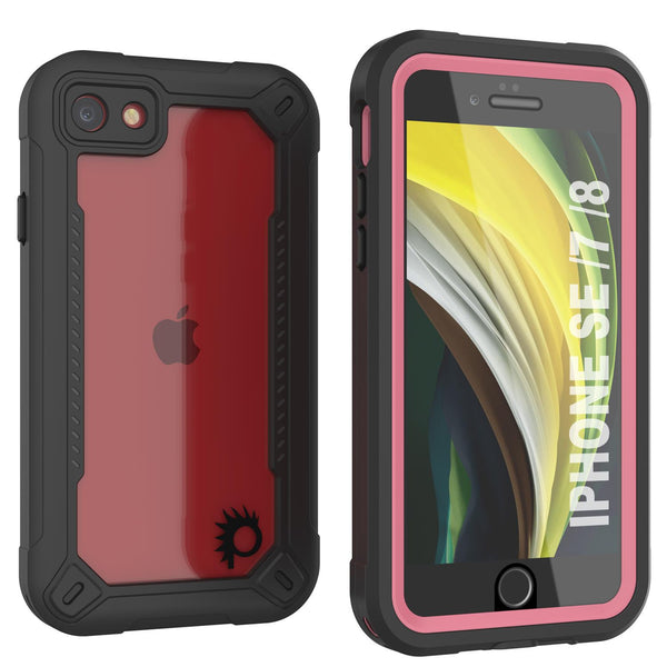 iPhone SE (4.7") Waterproof IP68 Case, Punkcase [pink]  [Maximus Series] [Slim Fit] [IP68 Certified] [Shockresistant] Clear Armor Cover with Screen Protector | Ultimate Protection