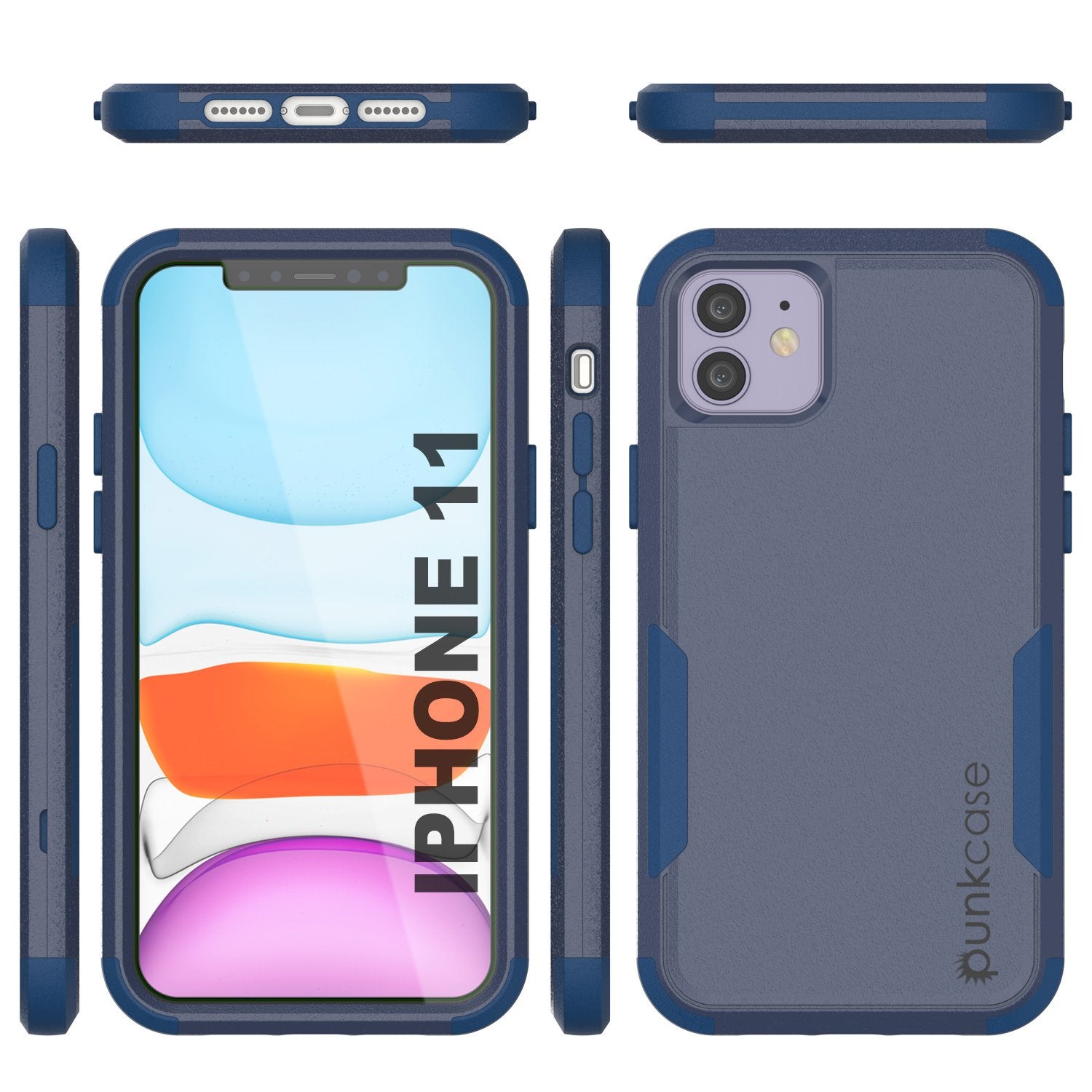 Punkcase for iPhone 11 Belt Clip Multilayer Holster Case [Patron Series] [Navy]