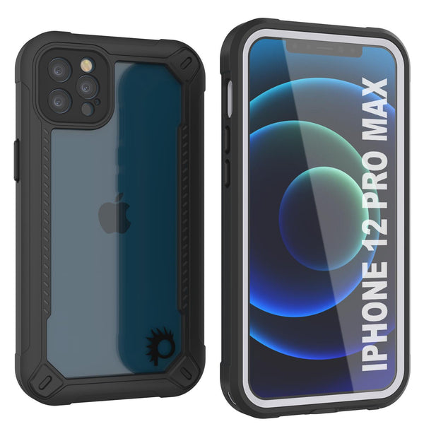 iPhone 12 Pro Max Waterproof IP68 Case, Punkcase [white]  [Maximus Series] [Slim Fit] [IP68 Certified] [Shockresistant] Clear Armor Cover with Screen Protector | Ultimate Protection