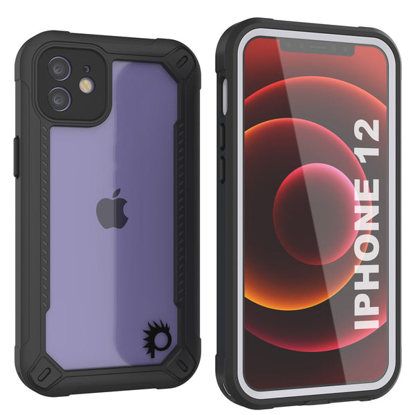 iPhone 12 Waterproof IP68 Case, Punkcase [white]  [Maximus Series] [Slim Fit] [IP68 Certified] [Shockresistant] Clear Armor Cover with Screen Protector | Ultimate Protection
