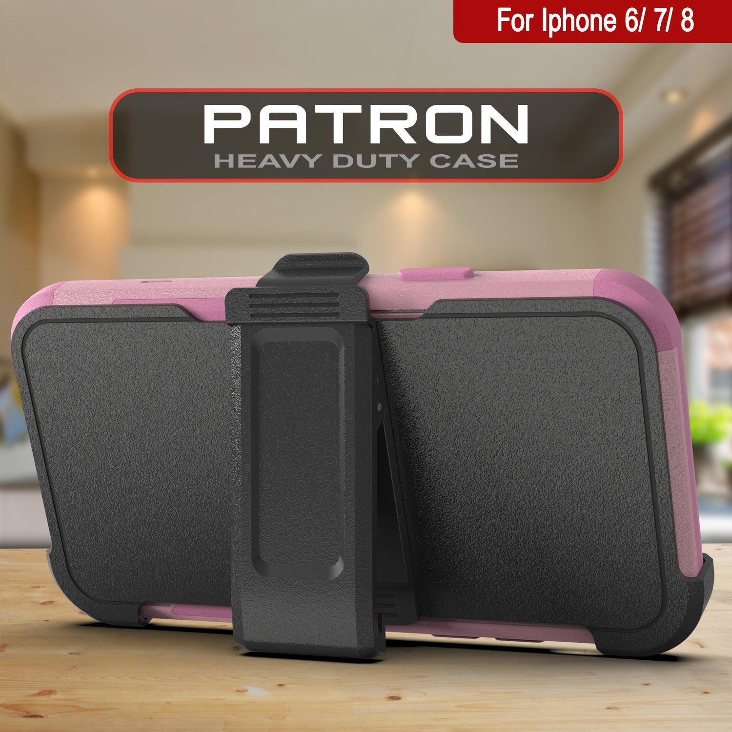 Punkcase for iPhone 8 Belt Clip Multilayer Holster Case [Patron Series] [Pink]