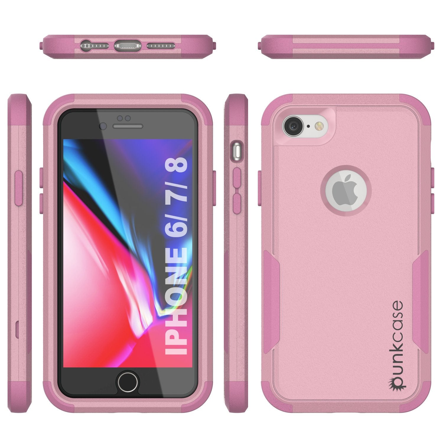 Punkcase for iPhone 8 Belt Clip Multilayer Holster Case [Patron Series] [Pink]