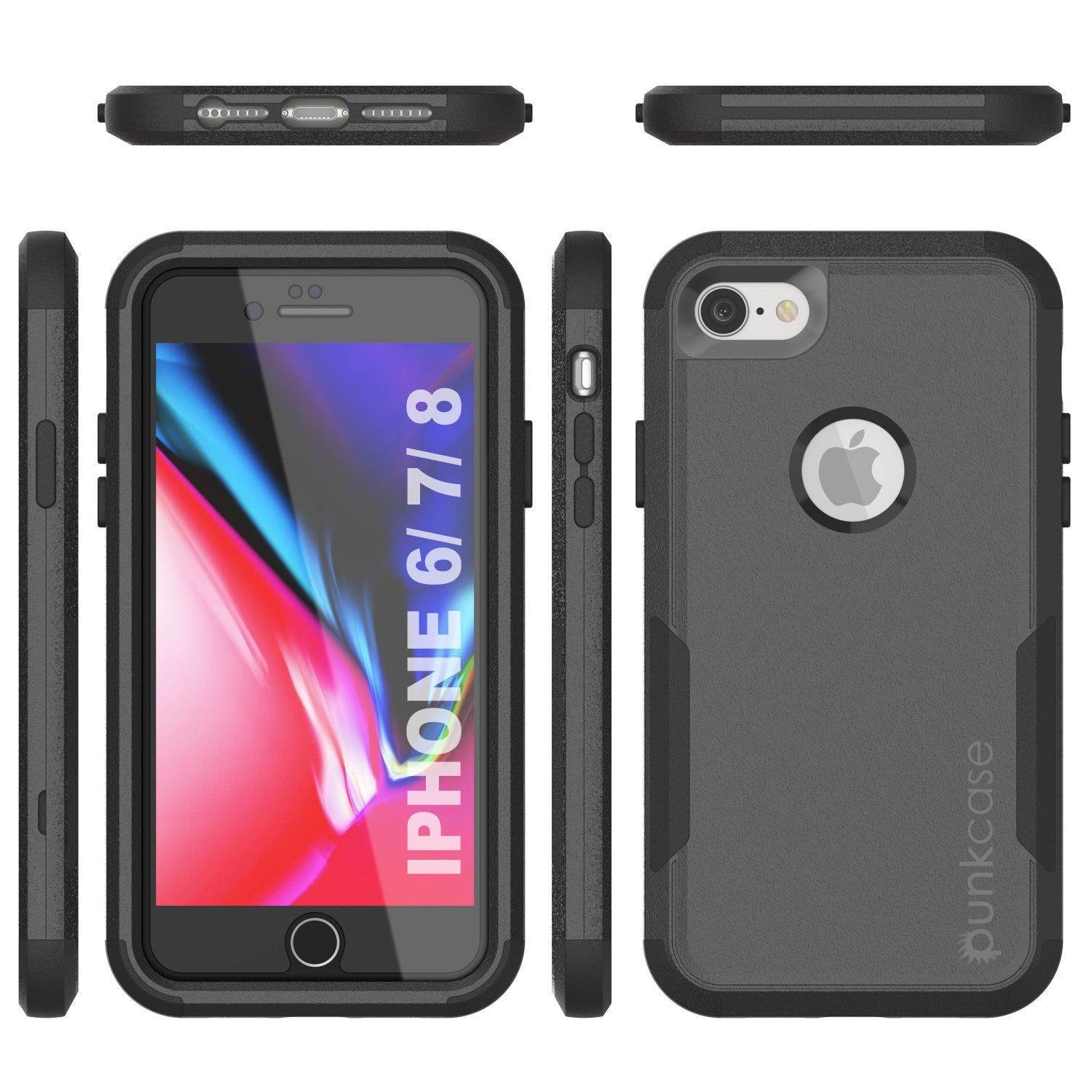 Punkcase for iPhone 8 Belt Clip Multilayer Holster Case [Patron Series] [Black]