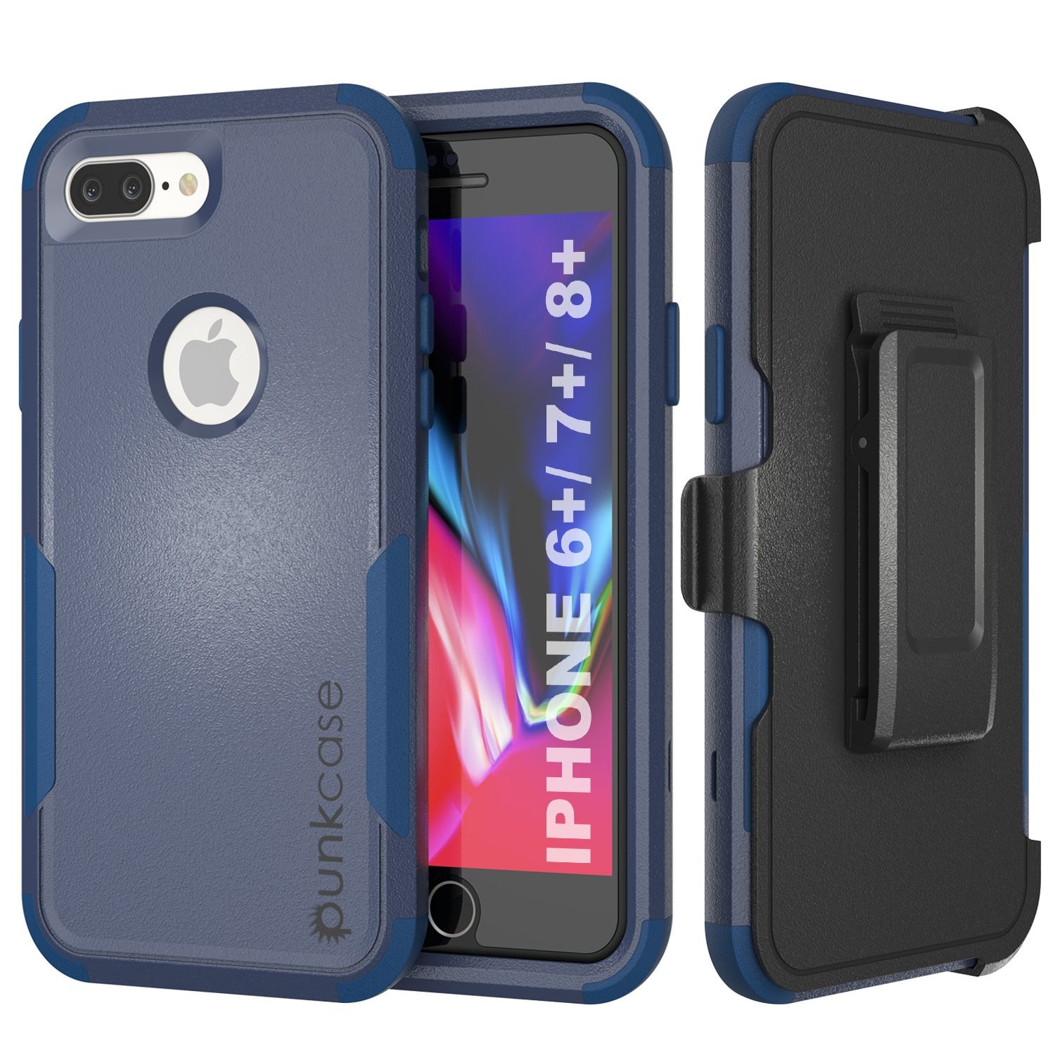 Punkcase for iPhone 6+ Plus Belt Clip Multilayer Holster Case [Patron Series] [Navy]