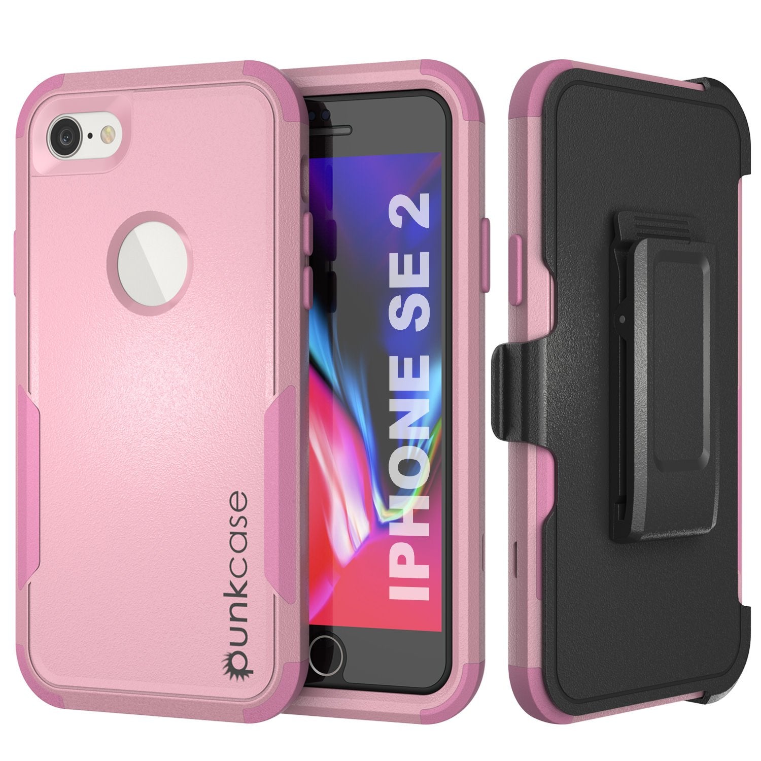 Punkcase for iPhone SE Belt Clip Multilayer Holster Case [Patron Series] [Pink]