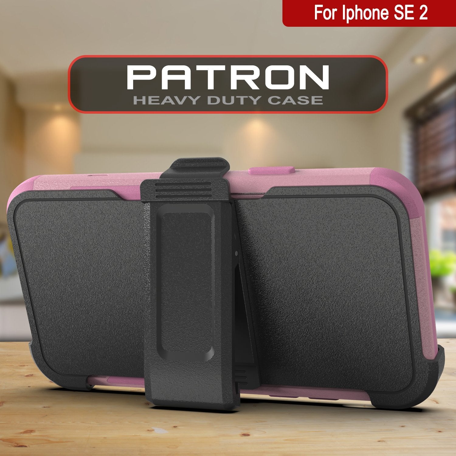 Punkcase for iPhone SE Belt Clip Multilayer Holster Case [Patron Series] [Pink]