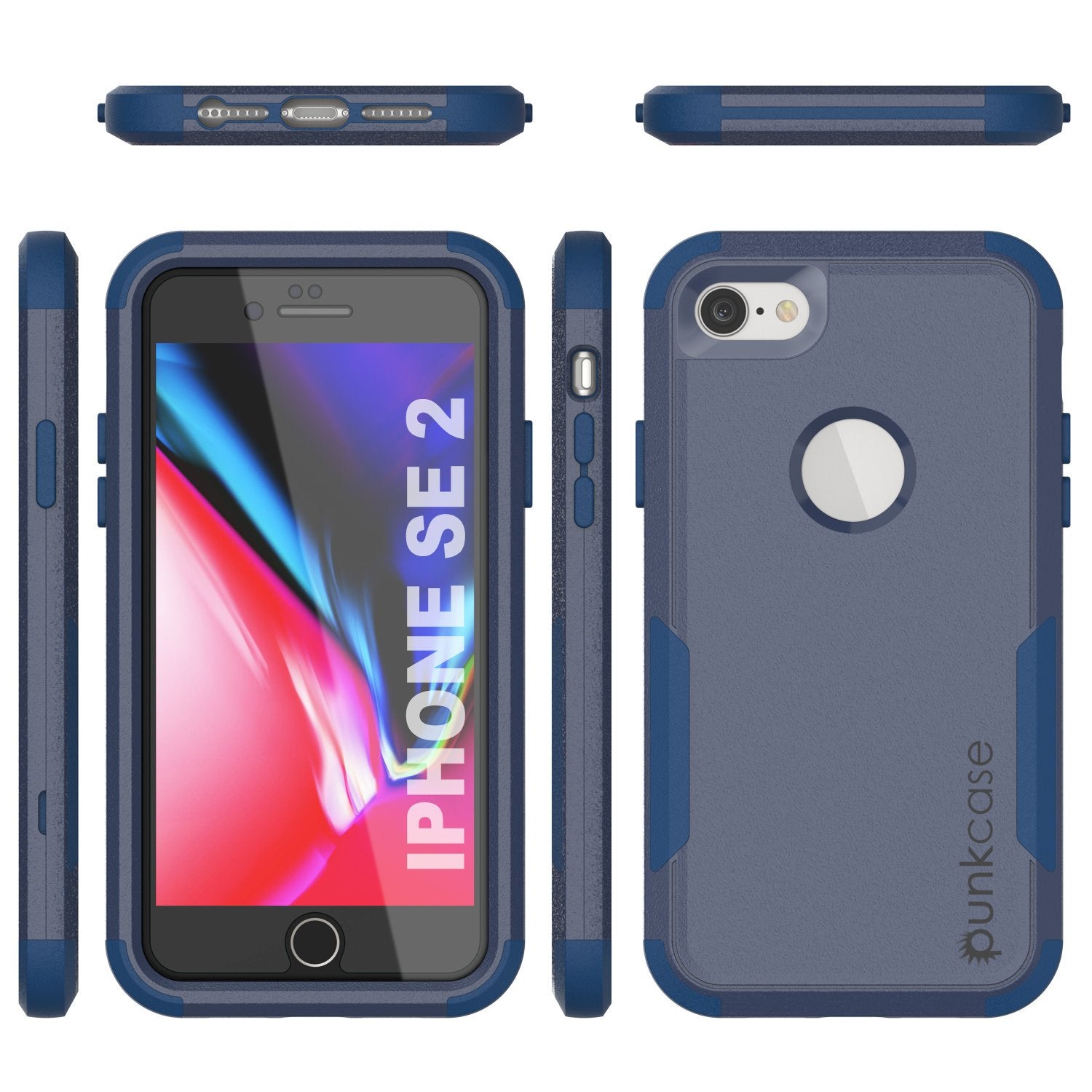 Punkcase for iPhone SE Belt Clip Multilayer Holster Case [Patron Series] [Navy]