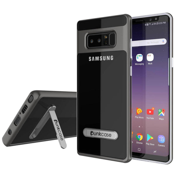 Galaxy Note 8 Case, PUNKcase [LUCID 3.0 Series] Armor Cover w/Integrated Kickstand [Grey]