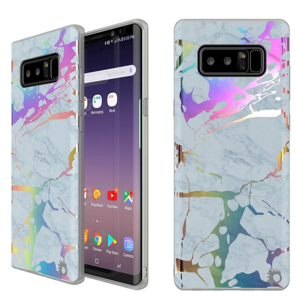 Punkcase Galaxy Note 8 Protective Marble Case | Blue Marmo