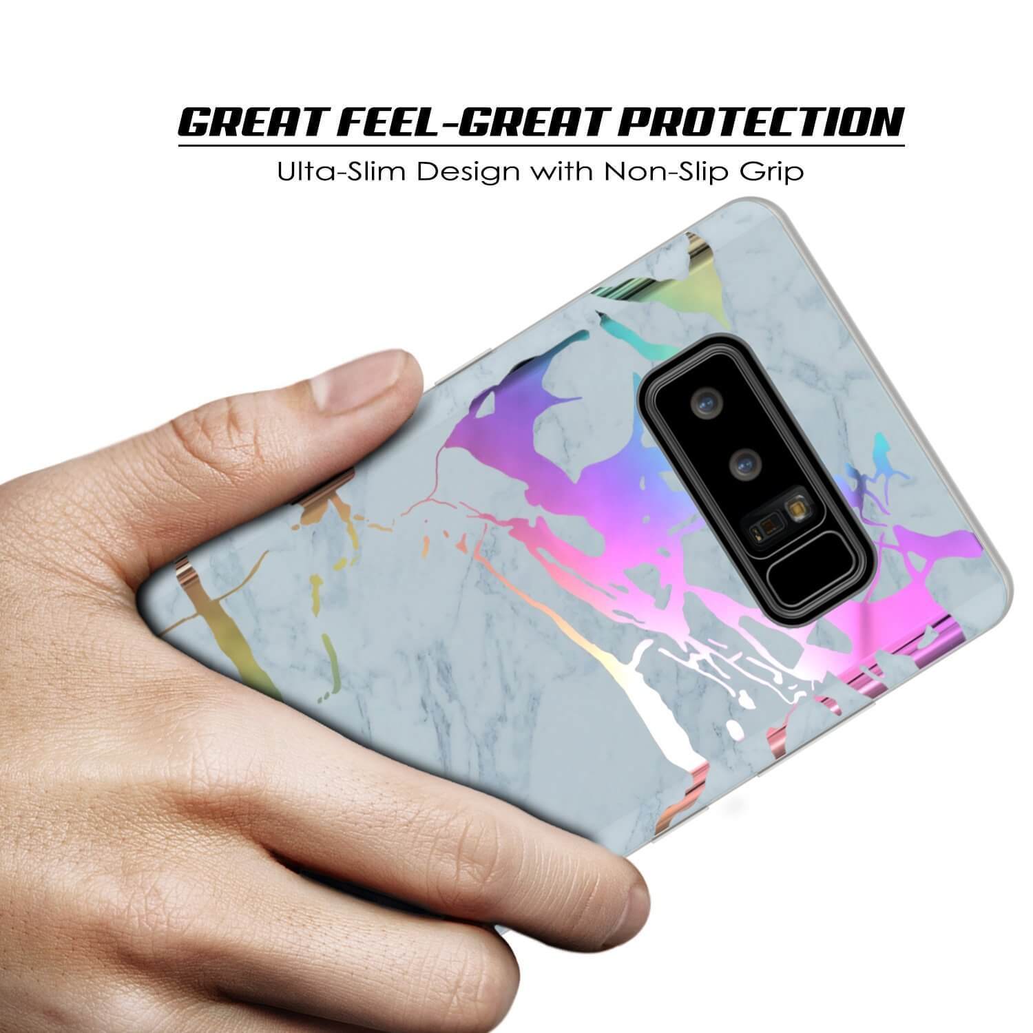Punkcase Galaxy Note 8 Protective Marble Case | Blue Marmo