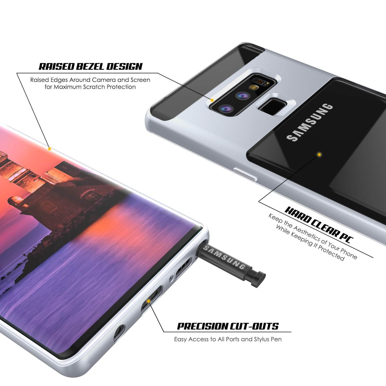 Galaxy Note 9 Lucid 3.0 PunkCase Armor Cover w/Integrated Kickstand and Screen Protector [Silver]