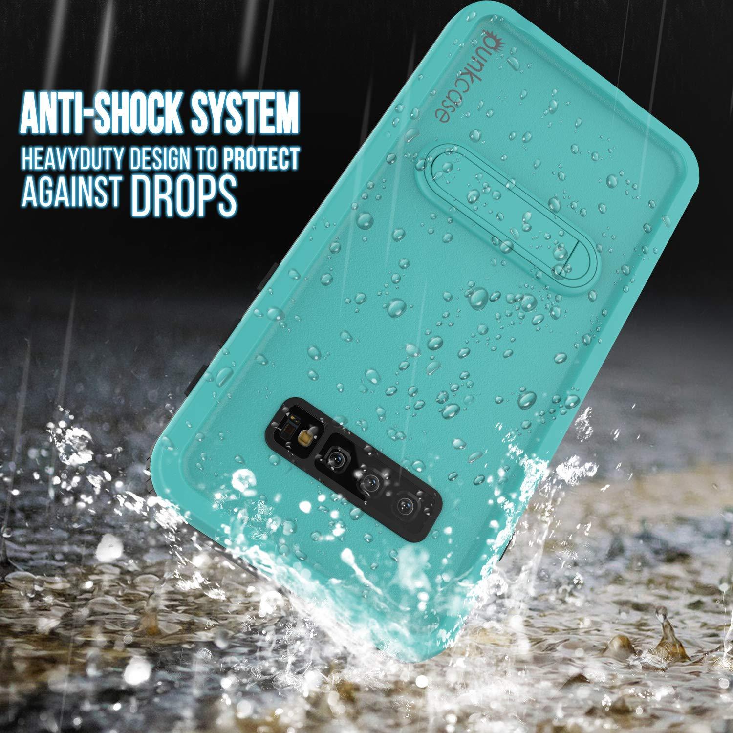 Galaxy S10 Waterproof Case, Punkcase [KickStud Series] Armor Cover [Teal]