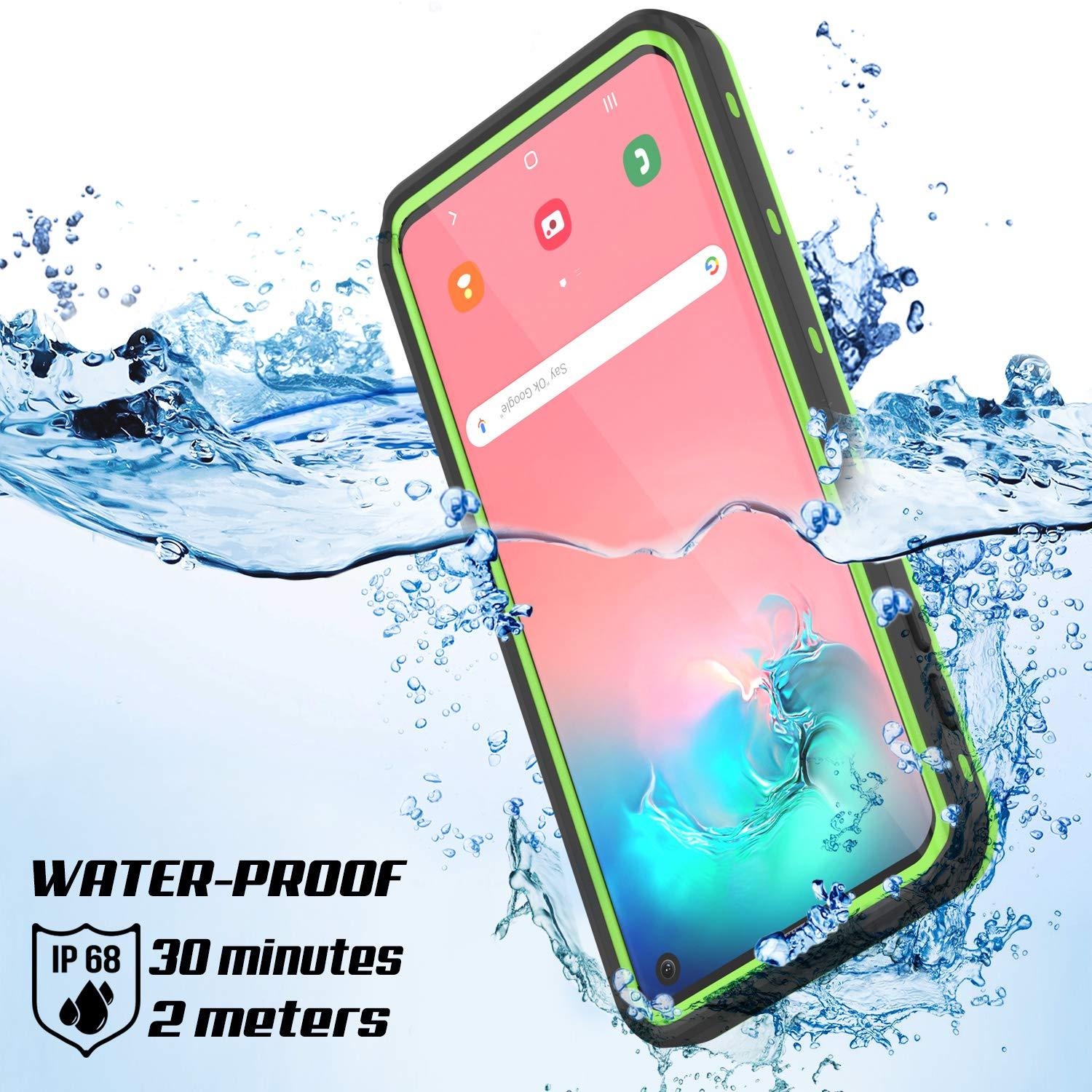 Galaxy S10 Waterproof Case, Punkcase [KickStud Series] Armor Cover [Light Green]