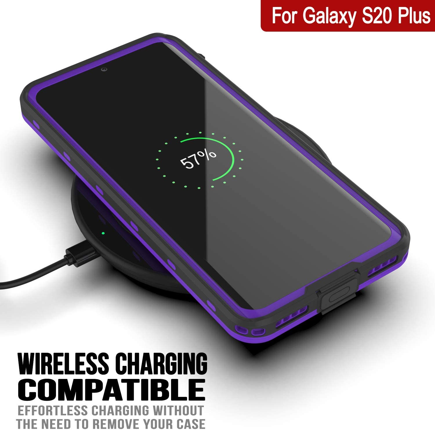 Galaxy S20+ Plus Waterproof Case, Punkcase [KickStud Series] Armor Cover [Purple]