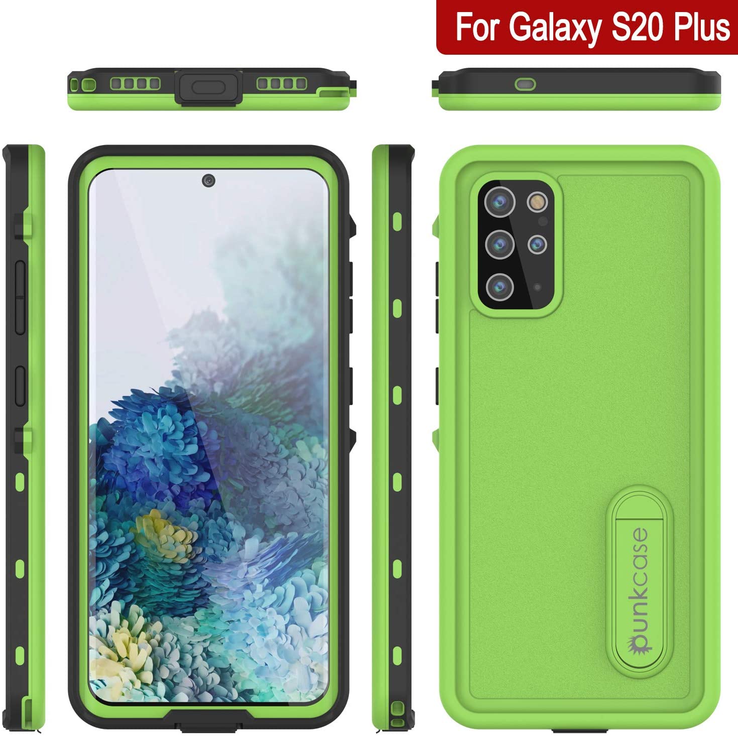 Galaxy S20+ Plus Waterproof Case, Punkcase [KickStud Series] Armor Cover [Light Green]