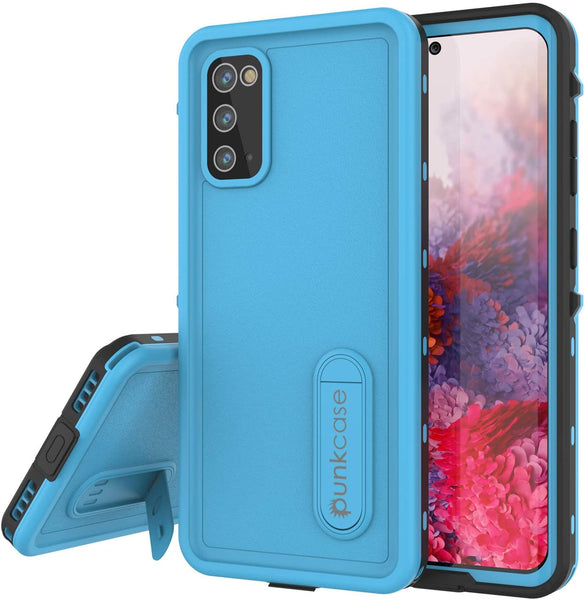 Galaxy S20 Waterproof Case, Punkcase [KickStud Series] Armor Cover [Light Blue]