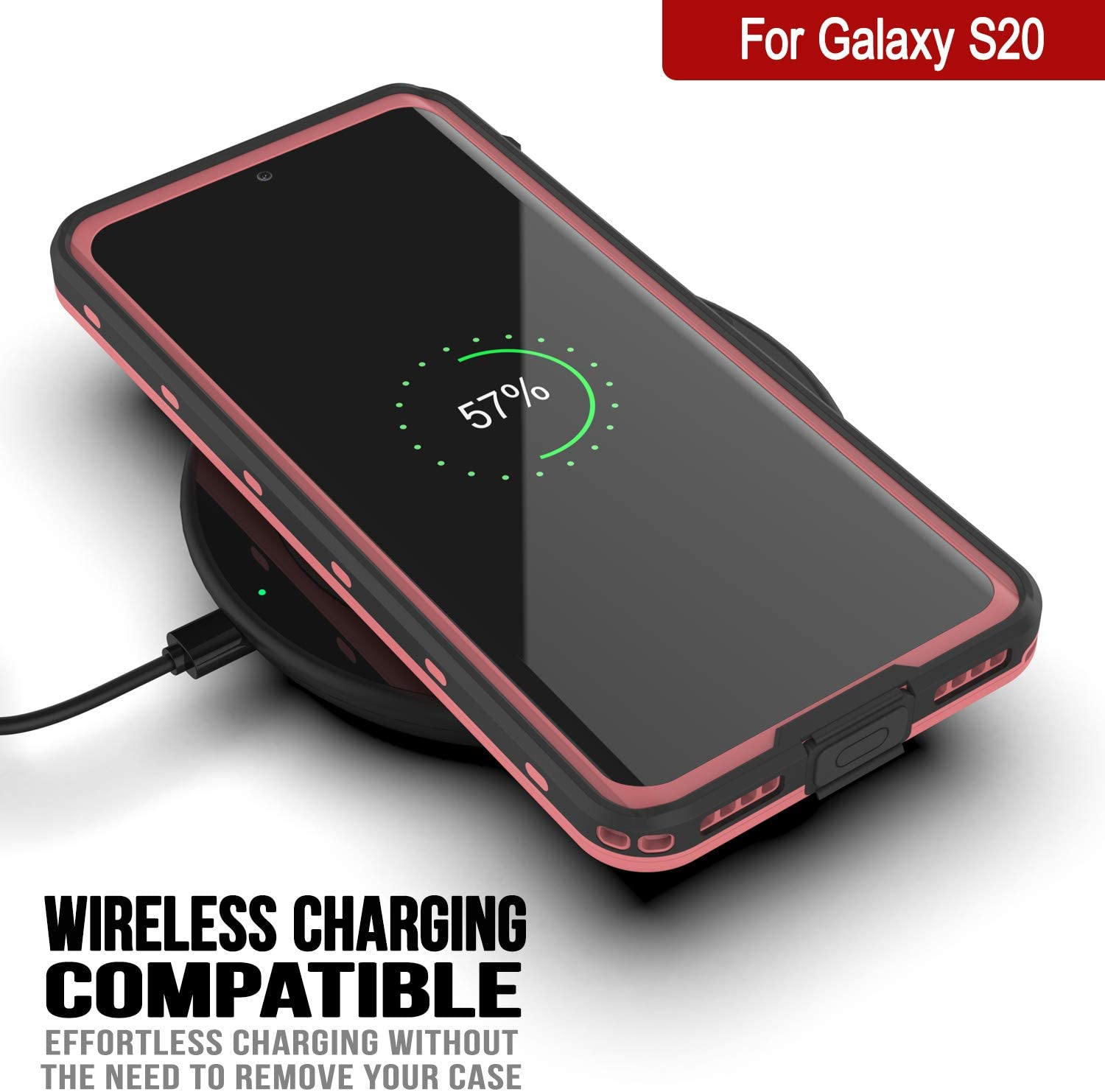 Galaxy S20 Waterproof Case, Punkcase [KickStud Series] Armor Cover [Pink]