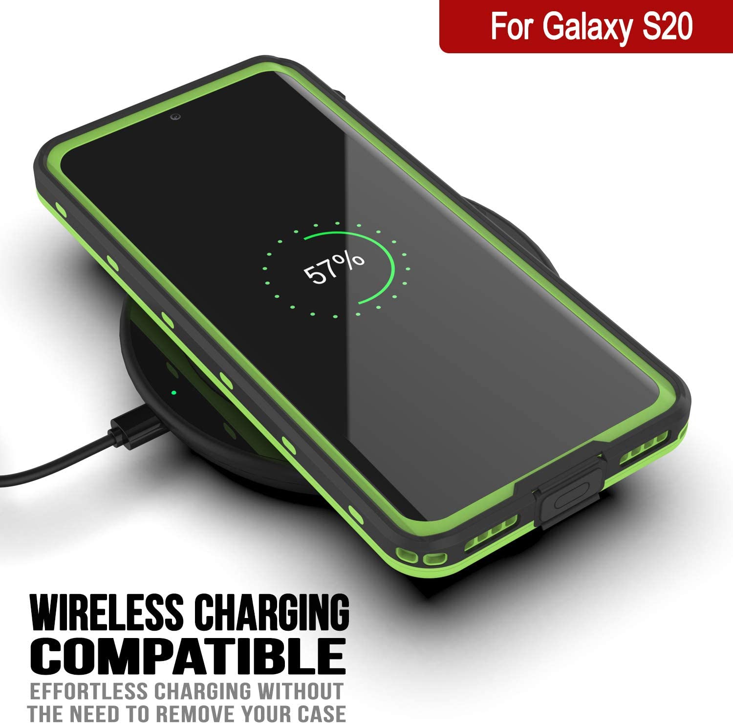 Galaxy S20 Waterproof Case, Punkcase [KickStud Series] Armor Cover [Light Green]