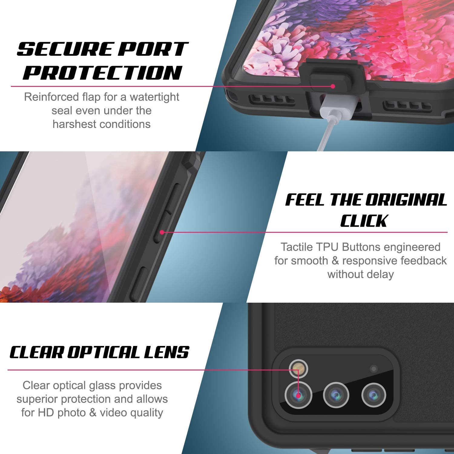Galaxy S20 Waterproof Case, Punkcase [KickStud Series] Armor Cover [Pink]