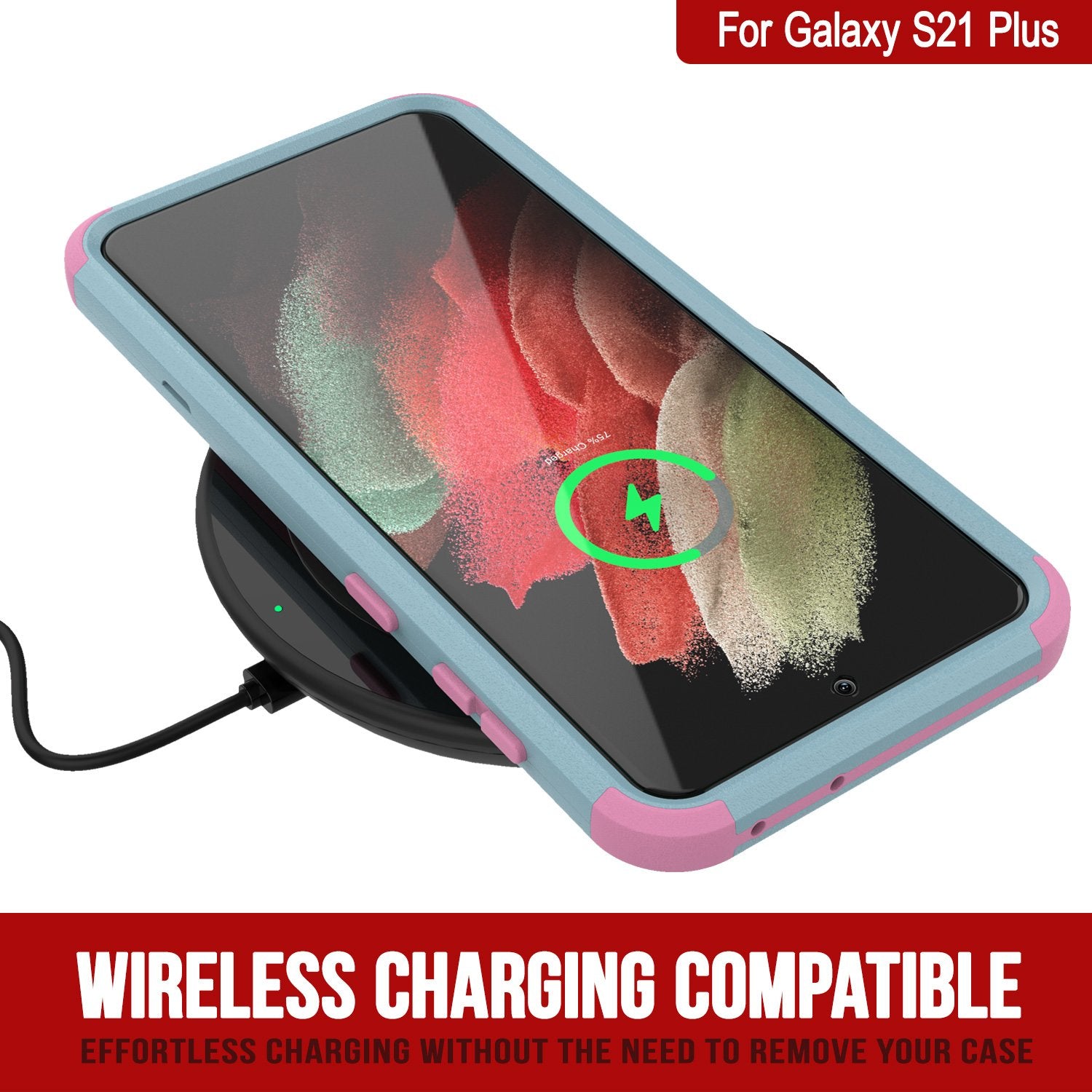 Punkcase for Galaxy S21+ Plus 5G Belt Clip Multilayer Holster Case [Patron Series] [Mint-Pink]