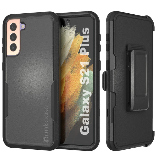 Punkcase for Galaxy S21+ Plus 5G Belt Clip Multilayer Holster Case [Patron Series] [Black]