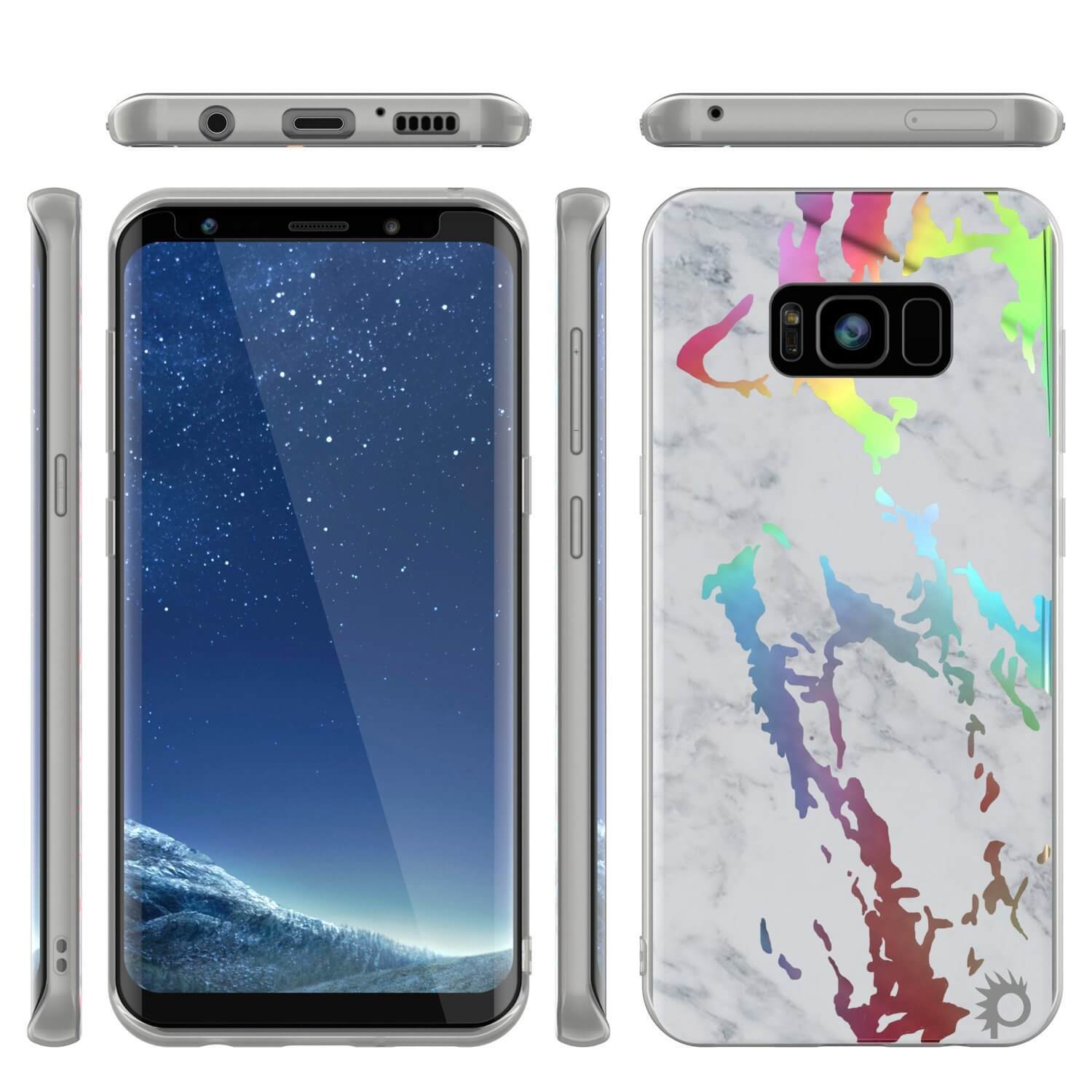 Punkcase Galaxy S8+ Protective Full Body Marble Case | Blanco Marmo