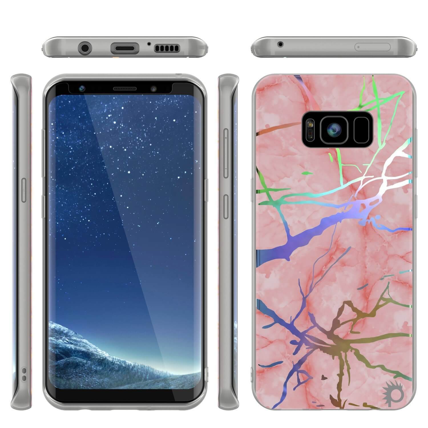 Punkcase Galaxy S8+ Protective Full Body Marble Case | Rose Mirage