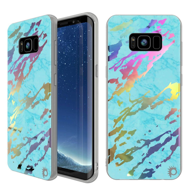 Punkcase Galaxy S8+ Protective Full Body Marble Case | Teal Onyx