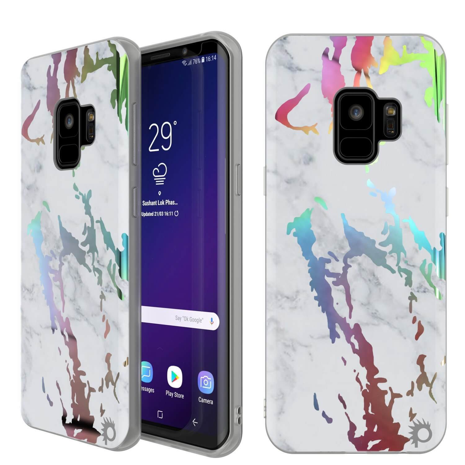 Punkcase Galaxy S9 Protective Full Body Marble Case | Blanco Marmo