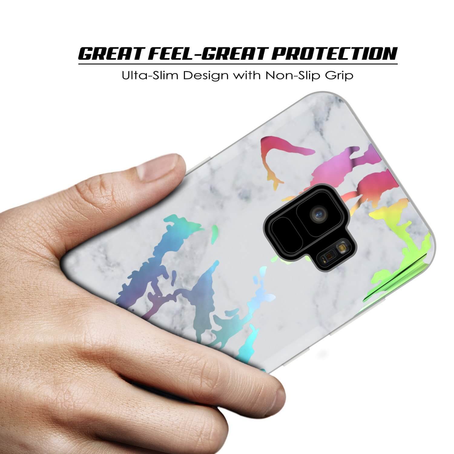 Punkcase Galaxy S9 Protective Full Body Marble Case | Blanco Marmo