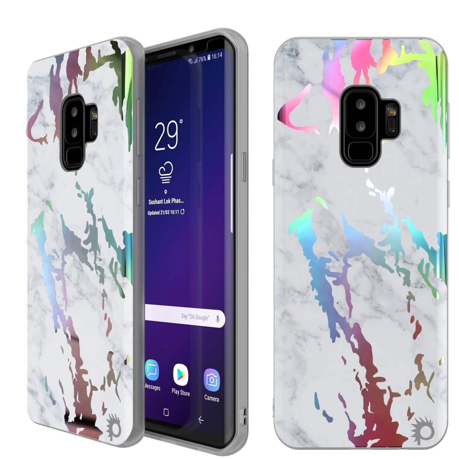 Punkcase Galaxy S9+ Protective Full Body Marble Case | Blanco Marmo