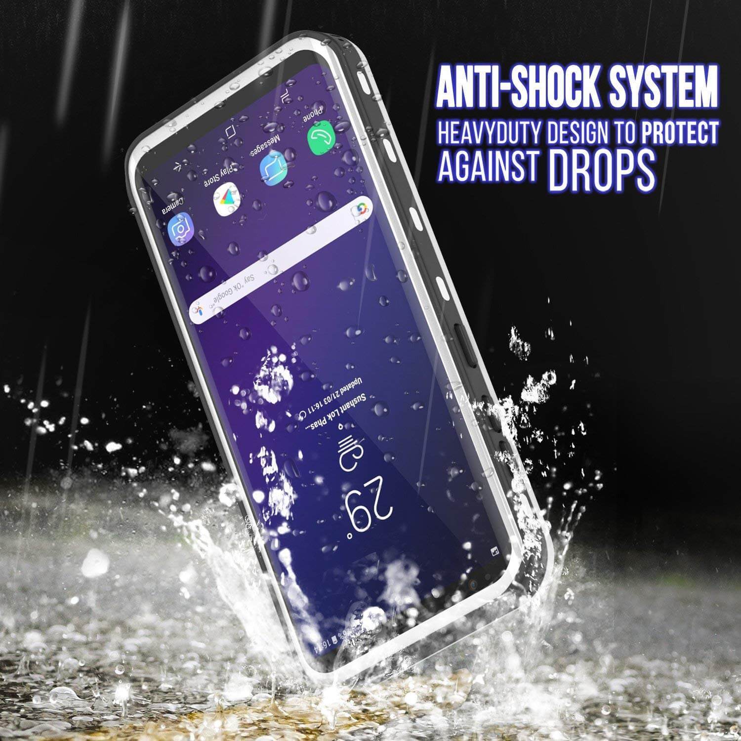 Galaxy S9 Plus Waterproof Case, Punkcase [KickStud Series] Armor Cover [WHITE]