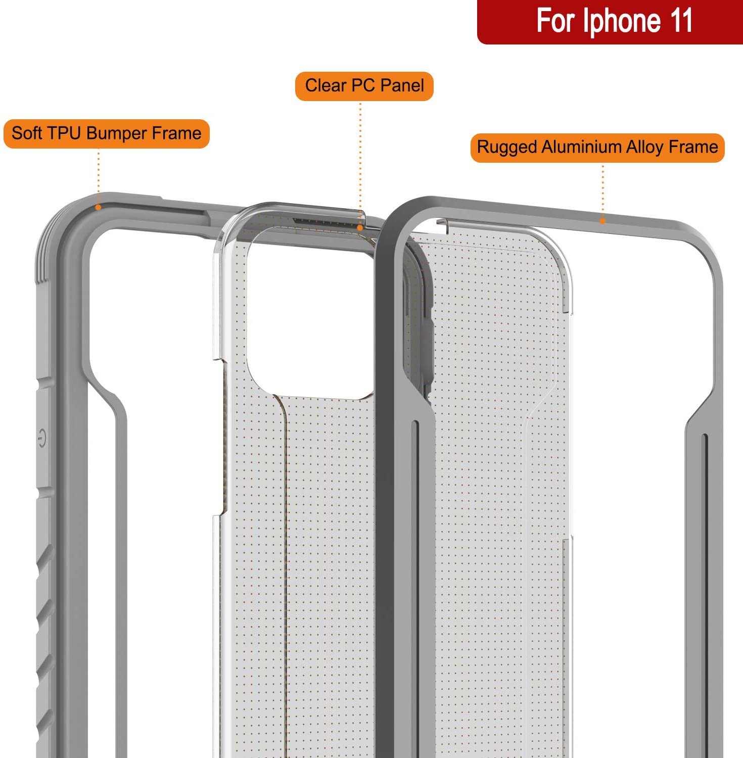 Punkcase iPhone 12 Mini ravenger Case Protective Military Grade Multilayer Cover [Grey]