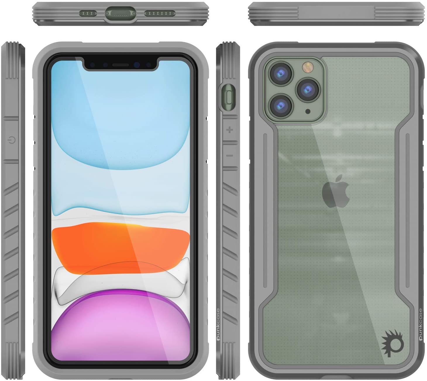 Punkcase iPhone 12 Pro ravenger Case Protective Military Grade Multilayer Cover [Grey]