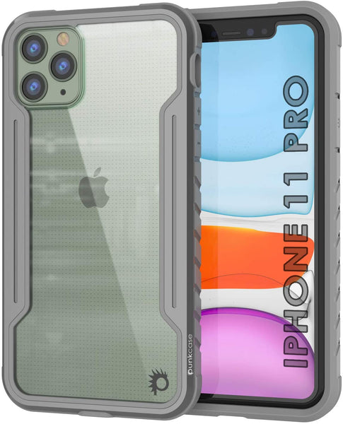 Punkcase iPhone 12 Pro ravenger Case Protective Military Grade Multilayer Cover [Grey]