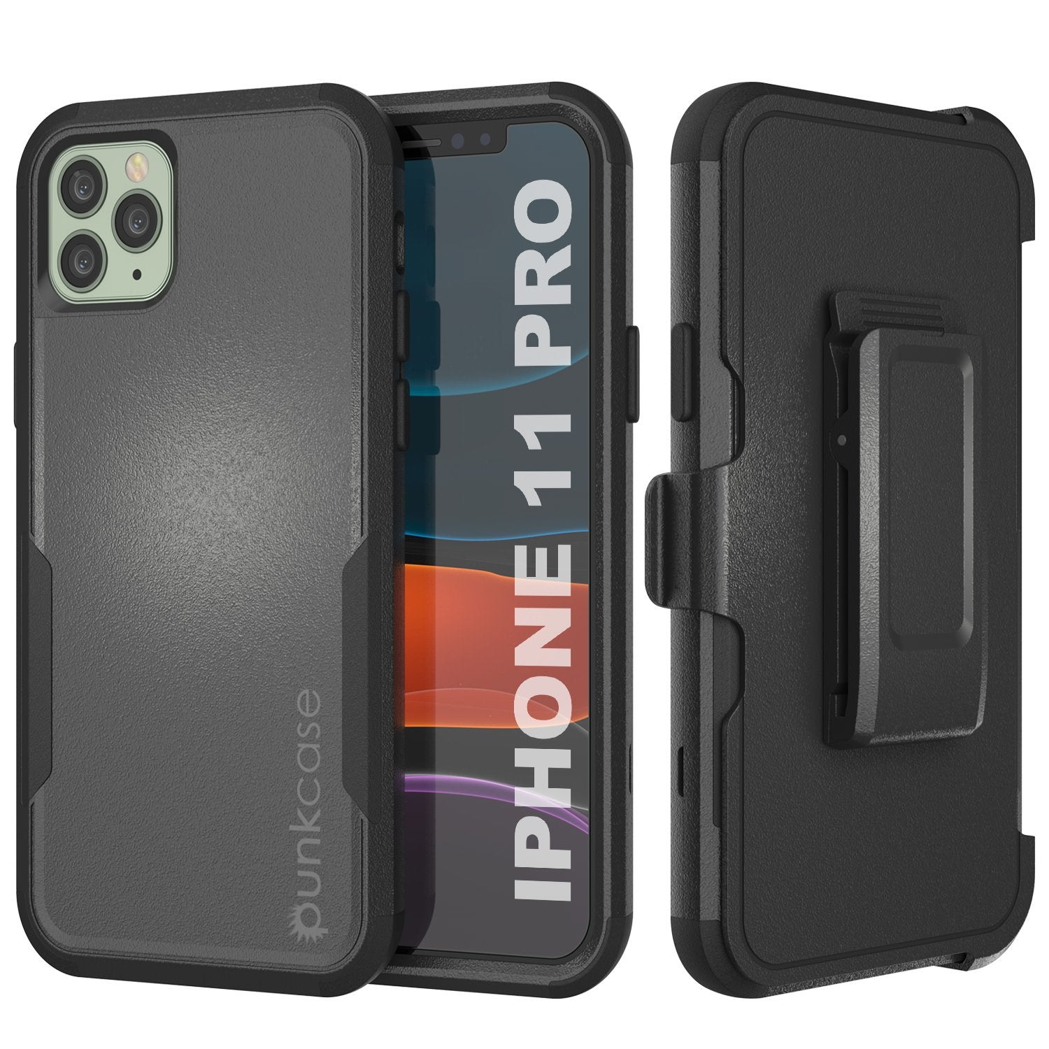 Punkcase for iPhone 11 Pro Belt Clip Multilayer Holster Case [Patron Series] [Black]