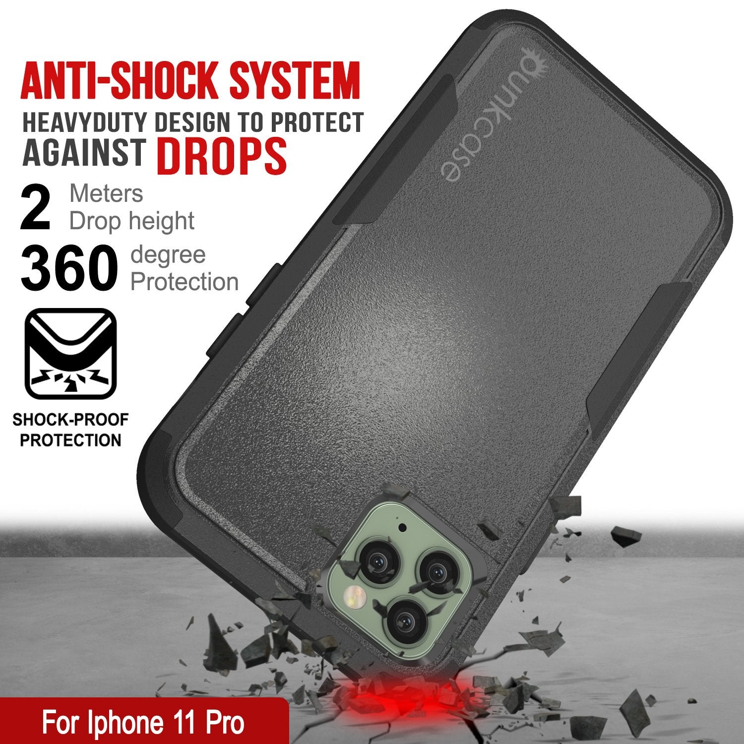 Punkcase for iPhone 11 Pro Belt Clip Multilayer Holster Case [Patron Series] [Black]