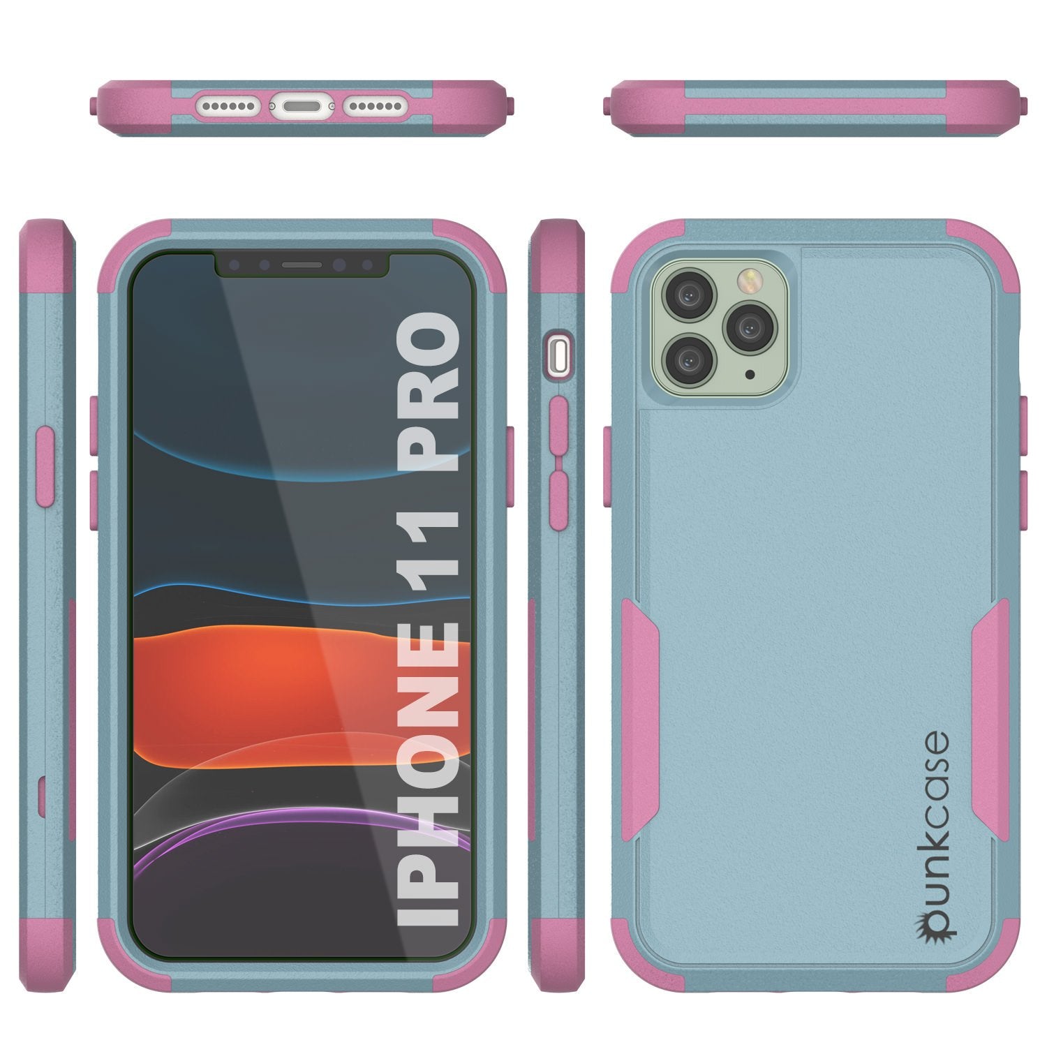 Punkcase for iPhone 11 Pro Belt Clip Multilayer Holster Case [Patron Series] [Mint-Pink]