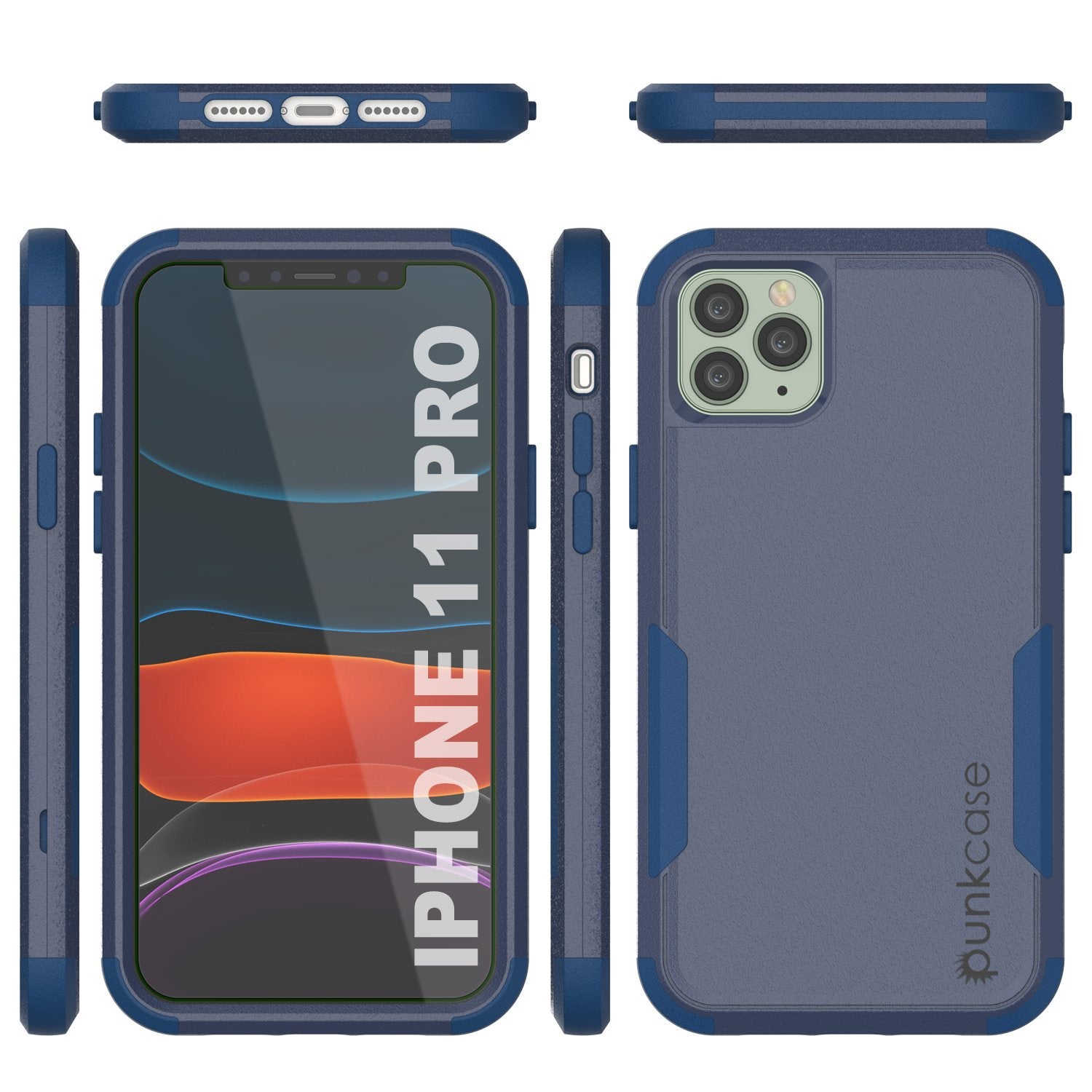 Punkcase for iPhone 11 Pro Belt Clip Multilayer Holster Case [Patron Series] [Navy]