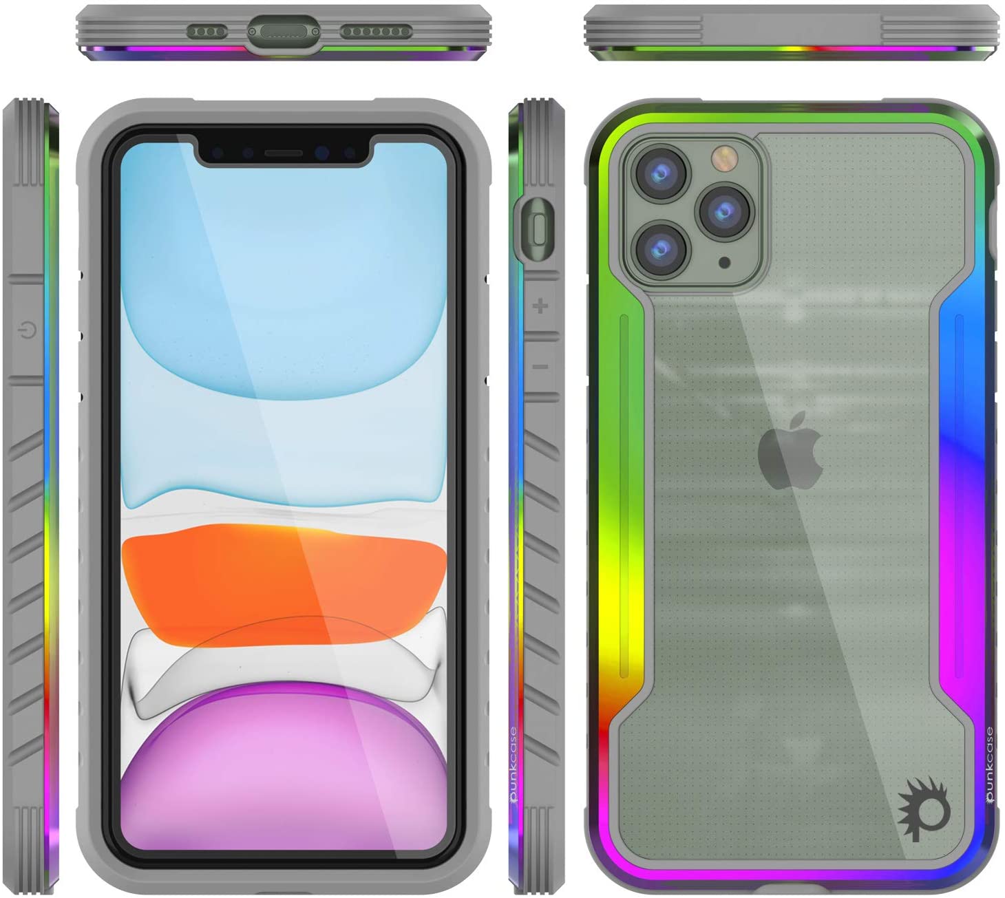 Punkcase iPhone 11 Pro Max ravenger Case Protective Military Grade Multilayer Cover [Rainbow]