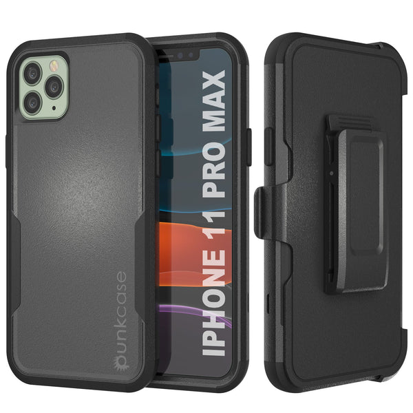Punkcase for iPhone 11 Pro Max Belt Clip Multilayer Holster Case [Patron Series] [Black]