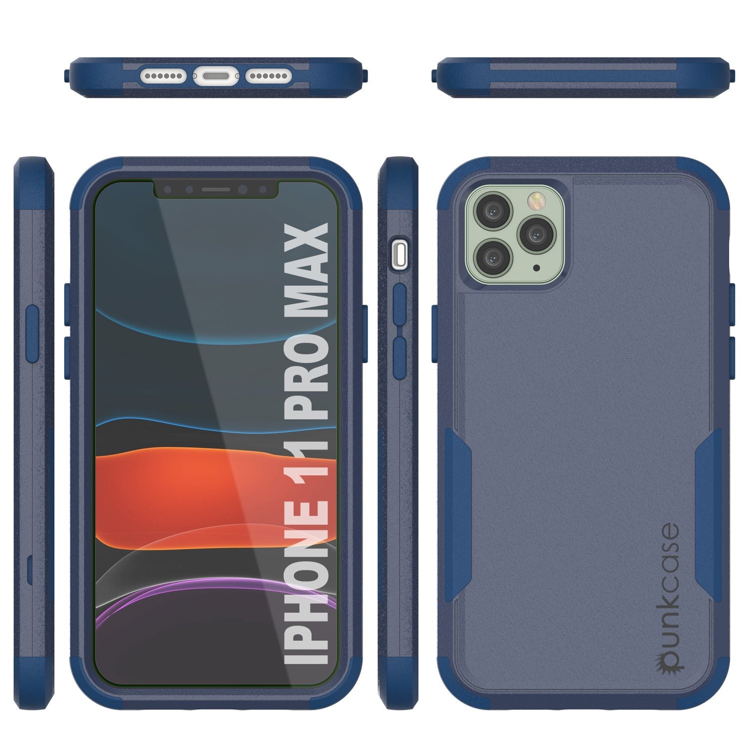 Punkcase for iPhone 11 Pro Max Belt Clip Multilayer Holster Case [Patron Series] [Navy]