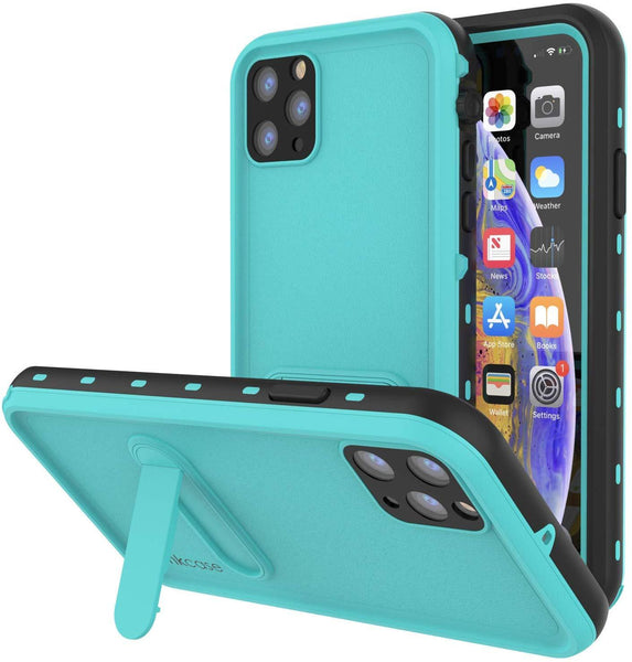 iPhone 11 Pro Max Waterproof Case, Punkcase [KickStud Series] Armor Cover [Teal]