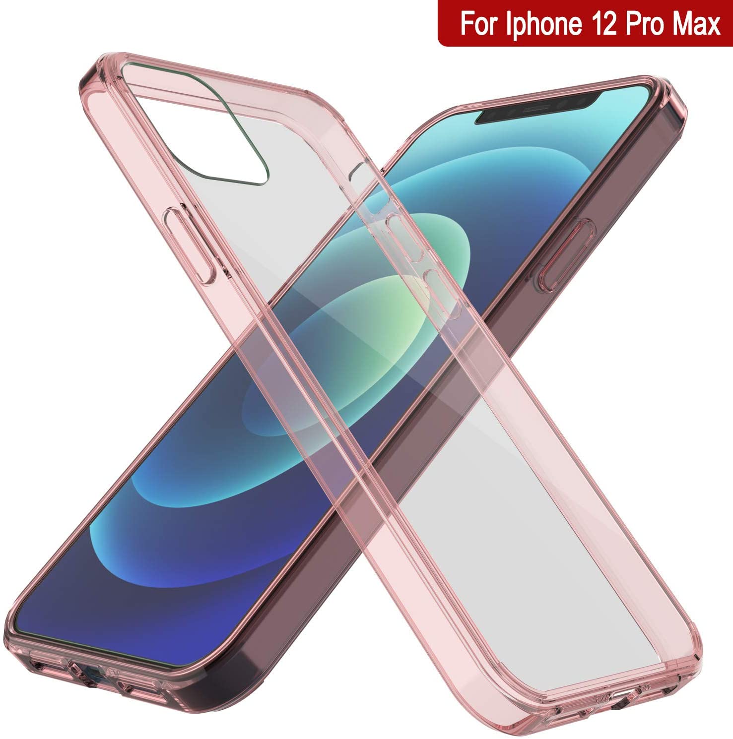 iPhone 12 Pro Max Case Punkcase® LUCID 2.0 Crystal Pink Series w/ PUNK SHIELD Screen Protector | Ultra Fit